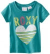 Roxy Kids Baby-Girls Infant-Smile Flyer Harmony Tee, Swells Turquoise, 12 Months