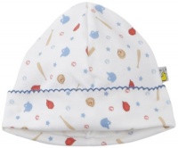 Noa Lily Baby-Boys Newborn Baseball Print Hat, White, One Size Noa Lily Baby-Boys Newborn Baseball Print Hat, White, One Size
