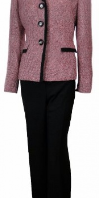 Evan Picone Women's Coral Bay Tweed Pant Suit Flamenco Evan Picone Women's Coral Bay Tweed Pant Suit Flamenco