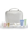 The Prestige Vanity Coffret set includes: Eye Contour Mask, 1 oz.; Flower Gel Express Mask, 2 oz.; Sisleÿa Global Anti-Age, 1.7 oz.; Sisleÿa Eye, 0.5 oz. and deluxe sample sizes inside a Sisley Vanity case. Made in France.