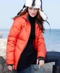 Cool asymmetrical quilting adds an unexpected touch to Nautica's performance puffer jacket. Wear it with the adjustable hood for extra protection against the elements. Cool asymmetrical quilting adds an unexpected touch to Nautica's performance puffer jacket. Wear it with the adjustable hood for extra protection against the elements.