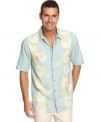 Flower power. This floral print shirt from Tommy Bahama gives your vacation look more casual cool.