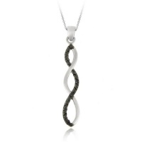 Sterling Silver Black Diamond Accent Infinity Pendant Sterling Silver Black Diamond Accent Infinity Pendant