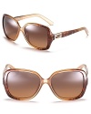 Show your love for Fendi in these rounded square sunglasses with double F logo detail at temples.