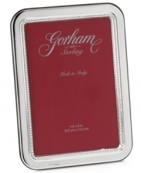 Preserve special moments with infinite grace in the Italian-made Mirabella picture frame. Gorham accentuates resplendent sterling with softly rounded edges and classic beaded detail. Preserve special moments with infinite grace in the Italian-made Mirabella picture frame. Gorham accentuates resplendent sterling with softly rounded edges and classic beaded detail.