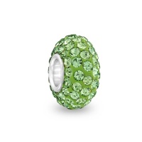 Bling Jewelry Peridot Color Green Sterling Silver Swarovski Crystal Bead Fits Troll