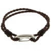 Men's 8 Brown Leather Bracelet With Stainless Steel Clasp