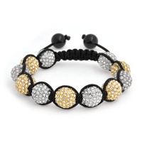 Bling Jewelry Silver Gold Crystal Ball Shamballa Inspired Bracelet 12mm Bling Jewelry Silver Gold Crystal Ball Shamballa Inspired Bracelet 12mm