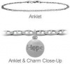 10 Inch Sterling Silver Round HOPE Charm Flat Gucci Anklet