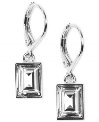 These faceted crystal drop earrings sizzle with understated sophistication. From Givenchy, in silvertone mixed metal with clear stones, measuring approximately one inch in length. These faceted crystal drop earrings sizzle with understated sophistication. From Givenchy, in silvertone mixed metal with clear stones, measuring approximately one inch in length.
