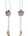 Multicolor Swarovski Elements Crystal Flower Hoop Women Earrings