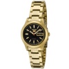 Seiko Women's SYMD96 Seiko 5 Automatic Black Dial Gold-Tone Stainless Steel Watch