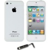 Apple iPhone 5 Hybrid White TPU Bumper Case, Universal Touch Screen Stylus Pen