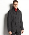 Classic and modern elements combine in this sharp coat from American Rag.