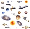 RoomMates RMK1003SCS Space Travel Peel and Stick Wall Decals