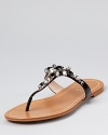In a casual sandal silhouette, Joan & David's Kalynda thong offers low-key luxe with dazzing embellished details.