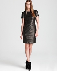 Modern luxury abounds with this supple Burberry London leather dress flaunting seaming detail at the front and a back exposed zipper for a dose of downtown edge. Modern luxury abounds with this supple Burberry London leather dress flaunting seaming detail at the front and a back exposed zipper for a dose of downtown edge.