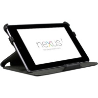 EXOTEK Premium Slim-Fit Folio Cover Case With Multi-Angle Stand For Google Nexus 7 Tablet (With Automatic Sleep/Wake Function) (Black)
