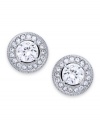 Understated brilliance. This pair of stud earrings from Eliot Danori is crafted from rhodium-plated brass with crystals and cubic zirconias (1 ct. t.w.) adding luster. Approximate drop: 3/8 inch.