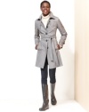 You'll hope for blustery days with DKNY's trench coat. The quilted construction adds a unique touch to this classic silhouette.