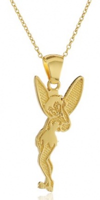 Disney Tinkerbelle Gold Over Sterling Silver Pendant Necklace and 18 Chain Disney Tinkerbelle Gold Over Sterling Silver Pendant Necklace and 18 Chain