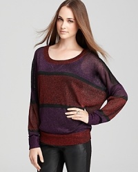 A touch of twinkle brings this French Connection sweater to the forefront this season--on-trend metallic shine is the only way to go! A touch of twinkle brings this French Connection sweater to the forefront this season--on-trend metallic shine is the only way to go!