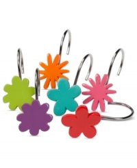 Jazz it up! A bold motif of swirls and florals in a lively palette gives these All That Jazz shower curtain hooks a fun and carefree appeal that's full of flair. Jazz it up! A bold motif of swirls and florals in a lively palette gives these All That Jazz shower curtain hooks a fun and carefree appeal that's full of flair.