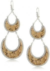 ABS By Allen Schwartz Uncorked Silver -Tone Cork Chandelier Earrings