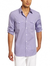 Calvin Klein Sportswear Men's Long Sleeve Roll-Up Window Pane Woven Calvin Klein Sportswear Men's Long Sleeve Roll-Up Window Pane Woven