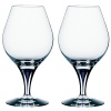 Orrefors Intermezzo Blue Collection designed by Erika Lagerbielke. From the name synonymous with unique and luxurious art glass, Orrefors' Intermezzo Blue has a distinct teardrop of blue in the stem.