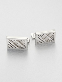 A handsome accessory to any dress wardrobe in an engraved check pattern.BrassT-bar clasp¾ x ½Imported