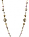 Carolee Plum Pudding Purple Color Pearl Bead Strand Necklace