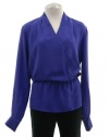 Pippa Iris Purple Silk Long Sleeve Blouse Top 8