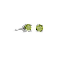 14k White Gold Round Peridot Stud Earrings 14k White Gold Round Peridot Stud Earrings