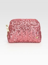 This medium-sized lifesaver is neither too big nor too small, but rather just the right size to accommodate everything a girl needs. You'll be touching up your makeup all evening with this glittering beauty bag. 7½W X 5H X 2¾D. This medium-sized lifesaver is neither too big nor too small, but rather just the right size to accommodate everything a girl needs. You'll be touching up your makeup all evening with this glittering beauty bag. 7½W X 5H X 2¾D.