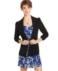 Sleeker than your average: from the sheer inset at the back to the three-quarter puff sleeves, this blazer from Ali & Kris nails out-of-the-box design! Sleeker than your average: from the sheer inset at the back to the three-quarter puff sleeves, this blazer from Ali & Kris nails out-of-the-box design!