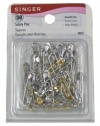 Singer Assorted Steel and Brass Safety Pins, Multisize, 50-Count