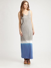 Lightweight cotton jersey, tie-dyed in a muted ombré pattern from shoulder to hem.ScoopneckFlat frontScoopbackAbout 40 from natural waist50% cotton/50% modalMachine washImportedModel shown is 5'8½ (174cm) wearing US size Small. Lightweight cotton jersey, tie-dyed in a muted ombré pattern from shoulder to hem.ScoopneckFlat frontScoopbackAbout 40 from natural waist50% cotton/50% modalMachine washImportedModel shown is 5'8½ (174cm) wearing US size Small.