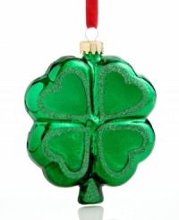You're in luck. This glass four-leaf clover ornament will bring a positively Irish vibe to any Christmas tree and come in handy during St. Patrick's Day, too. You're in luck. This glass four-leaf clover ornament will bring a positively Irish vibe to any Christmas tree and come in handy during St. Patrick's Day, too.