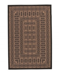 Make your next party a garden party and gather around this opulent all-weather rug, inspired by traditional English designs. Suitable for use both indoors and out, this piece brings a touch of warmth to stone entryways, patio decks and all other outdoor gathering areas. Textured and gently colored with a natural palette that perfectly complements its natural surroundings. Pet friendly and resistant to all mold and mildew. One-year limited warranty. Make your next party a garden party and gather around this opulent all-weather rug, inspired by traditional English designs. Suitable for use both indoors and out, this piece brings a touch of warmth to stone entryways, patio decks and all other outdoor gathering areas. Textured and gently colored with a natural palette that perfectly complements its natural surroundings. Pet friendly and resistant to all mold and mildew. One-year limited warranty.