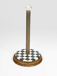 An elegant touch for the kitchen, handcrafted of enameled steel and responsibly harvested bamboo with a pretty glass finial on top.Hand-painted enameled steel Hand-woven bamboo Glass Stainless steel center post 14H X 8 diam. Wipe clean Imported An elegant touch for the kitchen, handcrafted of enameled steel and responsibly harvested bamboo with a pretty glass finial on top.Hand-painted enameled steel Hand-woven bamboo Glass Stainless steel center post 14H X 8 diam. Wipe clean Imported