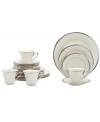 Beautiful in its simplicity, this white bone china features a timeless, elegant design. The pristine bone china is accented by a single, shimmering band of platinum. The understated beauty of this china will add a refined sophistication to your dining experience for years to come. 20-piece set includes 5 dinner plates, 5 salad plates, 5 bread and butter plates, 5 tea cups, and 5 saucers