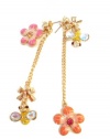 Cute Bee and Flower Mismatch Drop Earrings