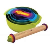 Joseph Joseph Nest 9 Plus Compact Food Preparation Set and Adjustable Rolling Pin- Bakers deluxe Set! Joseph Joseph Nest 9 Plus Compact Food Preparation Set and Adjustable Rolling Pin- Bakers deluxe Set!