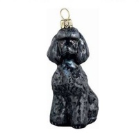 Joy to the World Collectibles European Blown Glass Pet Ornament, Toy Poodle, Black Joy to the World Collectibles European Blown Glass Pet Ornament, Toy Poodle, Black