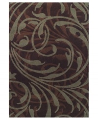 With a large-scale swirl design in sable and hazelnut hues, this Capri rug makes a dramatic, elegant statement in your home. Woven of long-wearing polypropylene, the rug is an ideal accent for high-traffic areas, bringing wonderfully modern, low-maintenance style to your home! With a large-scale swirl design in sable and hazelnut hues, this Capri rug makes a dramatic, elegant statement in your home. Woven of long-wearing polypropylene, the rug is an ideal accent for high-traffic areas, bringing wonderfully modern, low-maintenance style to your home!