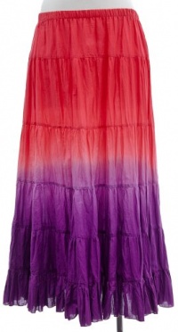 Karen Kane Cotton Painted Garden Dip Dye Tiered Skirt 1X Karen Kane Cotton Painted Garden Dip Dye Tiered Skirt 1X