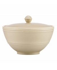Elegance comes easy with the Fair Harbor covered sugar bowl. Durable stoneware in a serene sandy hue is half glazed, half matte and totally timeless. Elegance comes easy with the Fair Harbor covered sugar bowl. Durable stoneware in a serene sandy hue is half glazed, half matte and totally timeless.