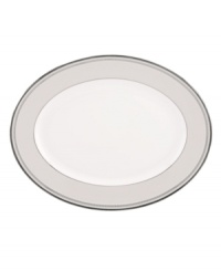 Dressed in soft grays and ribbons of platinum, the Palmetto Bay oval platter by kate spade makes your table a destination for modern elegance. Dressed in soft grays and ribbons of platinum, the Palmetto Bay oval platter by kate spade makes your table a destination for modern elegance.