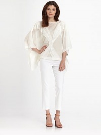 An ethereal design offering a relaxed fit and intriguing pleating for an irresistibly whimsical look.BoatneckIntricate pleatingCami includedPull-on styleAbout 24 from shoulder to hem70% cotton/30% silkDry cleanImported An ethereal design offering a relaxed fit and intriguing pleating for an irresistibly whimsical look.BoatneckIntricate pleatingCami includedPull-on styleAbout 24 from shoulder to hem70% cotton/30% silkDry cleanImported